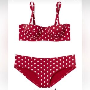Adore Me Red and White Swimwear